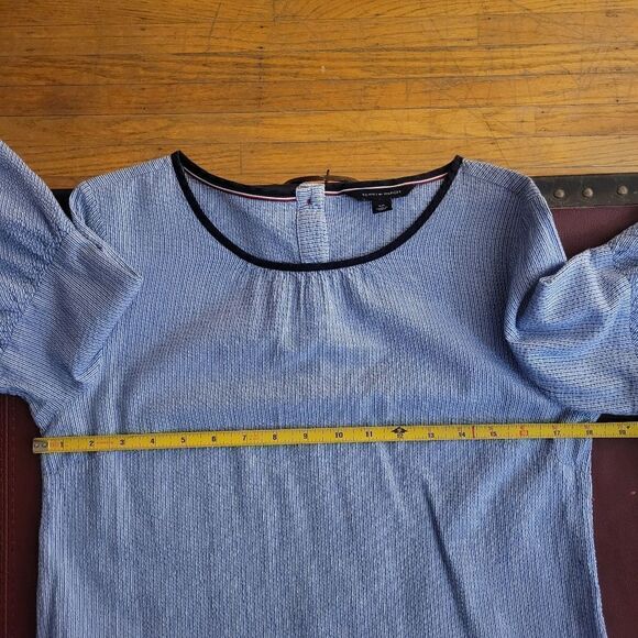 Tommy Hilfiger Blue Flare Sleeve Blouse - Picture 15 of 16